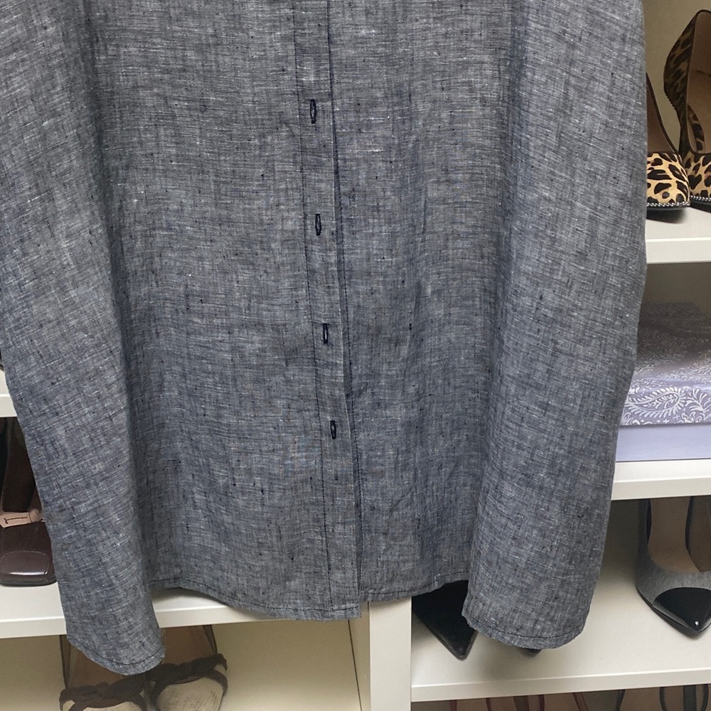 Tahari - Gray Linen Button-Down Dress! Like NEW. Size S. - Picture 7 of 15